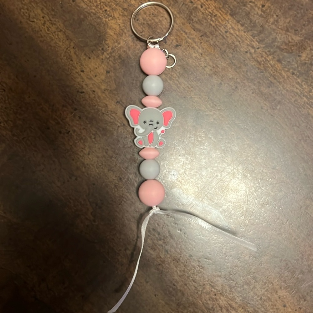 Handmade Ribbon Elephant Keychain